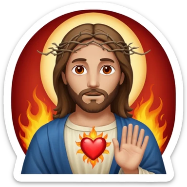 Jesus with burning Eyes an With hears  sticker