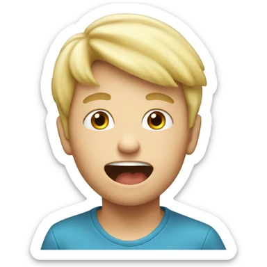Blonde boy farting sticker