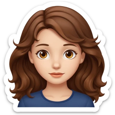 a beautiful girl with wavy volumes brown hair sticker