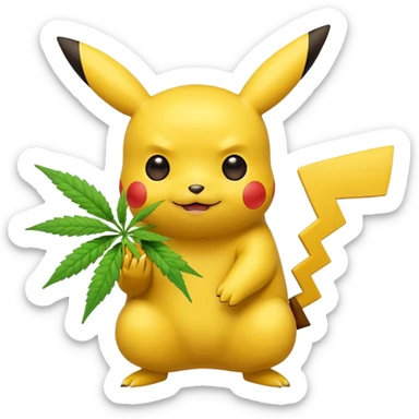 pikachu with weed sticker