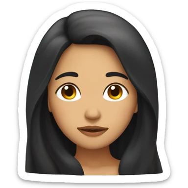 Hispanic female with long black hair dozing off  sticker
