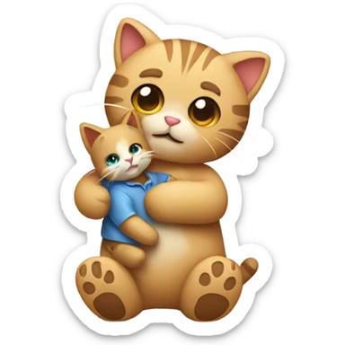  cat holding teddy 🐻 sticker
