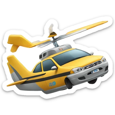 un emoji de un carro volador sticker