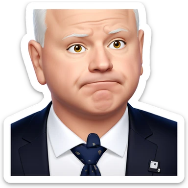 bald boy in white shirt sticker