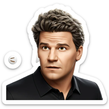 portrait of a boy in black sticker