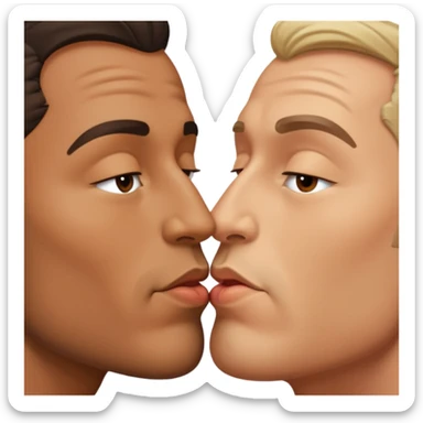 2 men kissing sticker