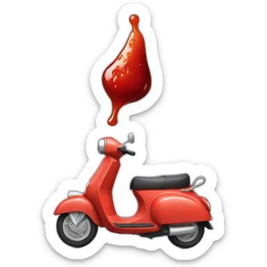 Scooter with ketchup sticker