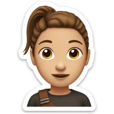 girl with brown pony tail no face sticker