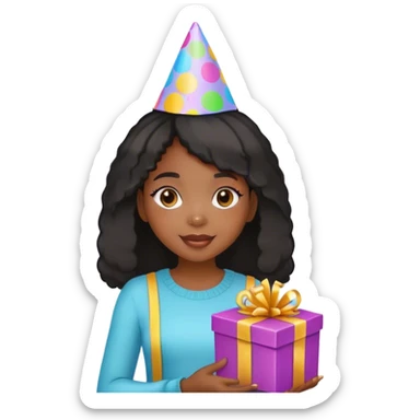 19th birthday black girl  sticker