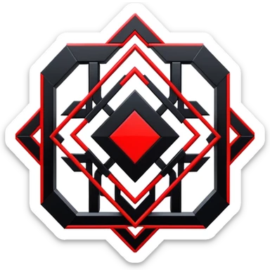  Black And Red Cyber Aesthetic Deco sticker