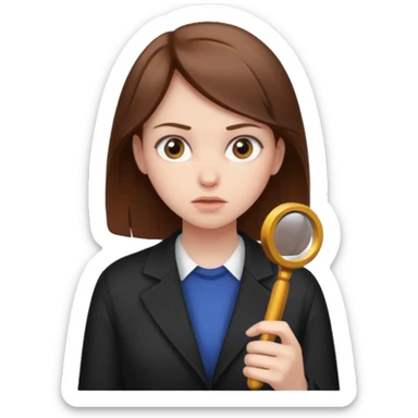 girl investigating sticker