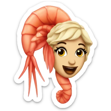 Burlesque shrimp show sticker