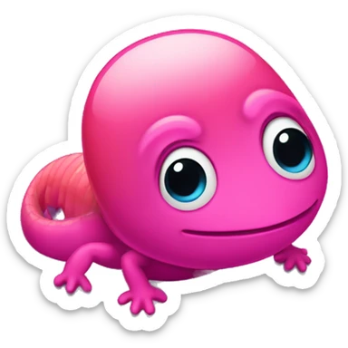 A pink newt at a disco  sticker