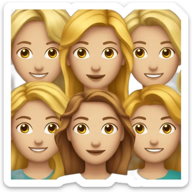 equipe de femmes une blonde, une rousse, une brune sticker