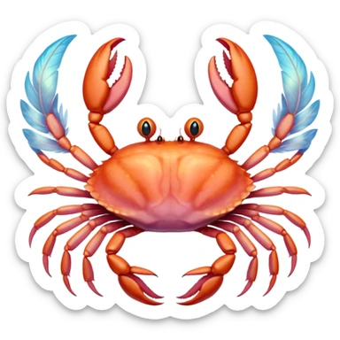 Soft pink angelical crab sticker