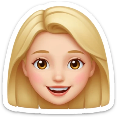 Happy face blushing gurl sticker