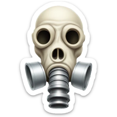 Bone Skull wearing a gas mask sticker