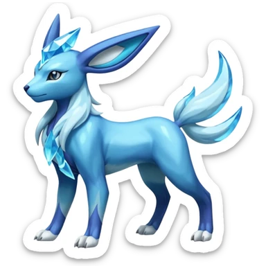 Shiny Dark Edgy Suicune-Glaceon-Manectric-Aurorus-Fakémon-hybrid-creature (full body)  sticker