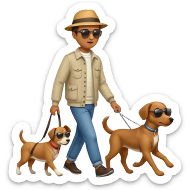 Dog Walker man sticker