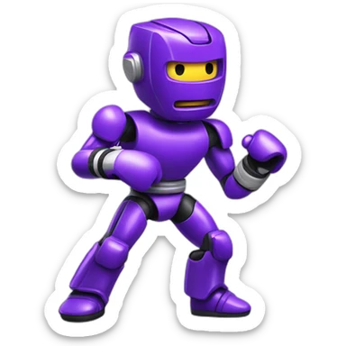 Chinese Boxing robot Dark purple sticker