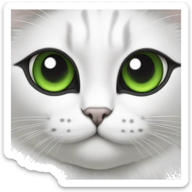 Chat blanc et noir avec des yeux verts sticker