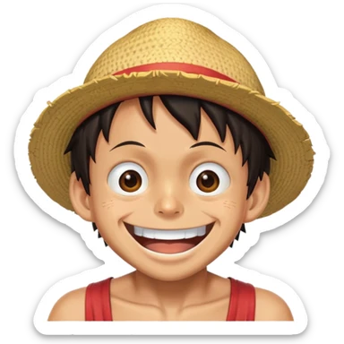 One Piece Luffy laughing sticker