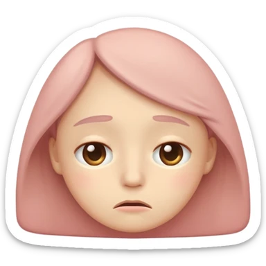 minimal flat emoji of a slightly tired face,
soft droopy eyes,
subtle under-eye shadow,
neutral mouth expression,
gentle exhaustion but not sad,
muted pastel colors,
modern health tracking app style,
transparent background,
vector illustration
 sticker