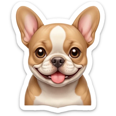 cute french bulldog smiling sticker