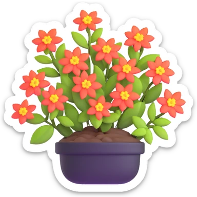 flowering shrub with blossoms sticker