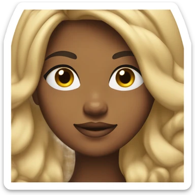 thick curvy girl with a tan, dark eyes and wavi 2b hair sticker