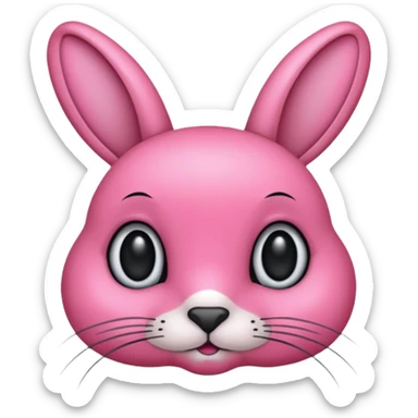 Conejo rosado solo cara  sticker