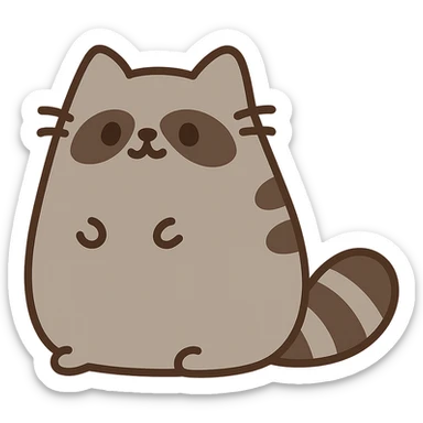 pusheen-style raccoon  sticker