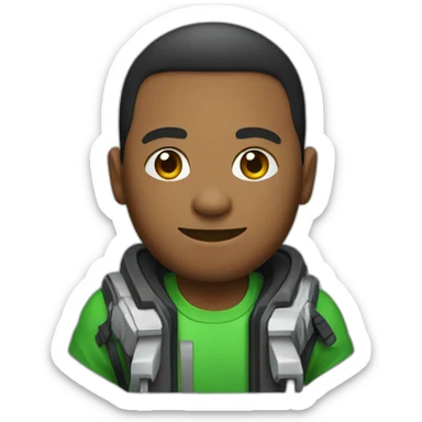 gamer man with xbox console sticker