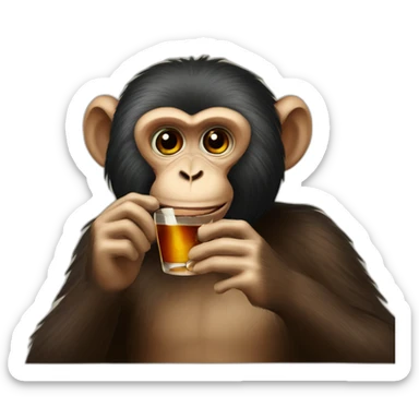 A monkey drinking a fernet sticker