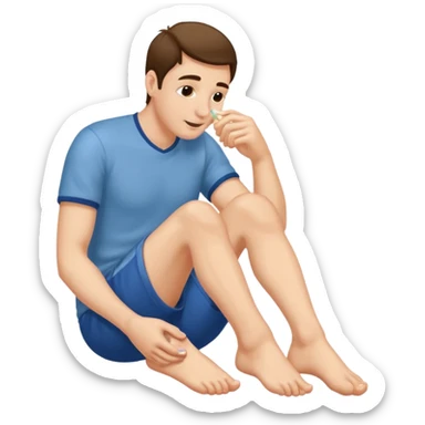 Man Sniffing feet sticker