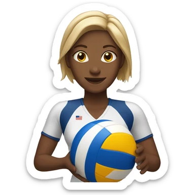 white woman playing volleyball sticker