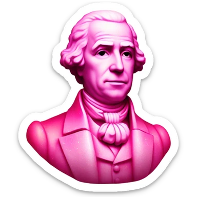 Pink ombre James Madison Statue with glitter  sticker