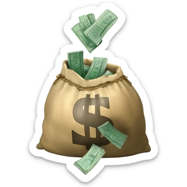 large sack of cash sticker