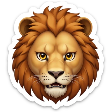 nasty lion looking sideways with mean fierce expression sticker