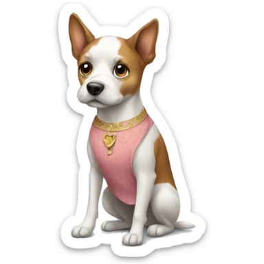 Dog wearing dress sticker