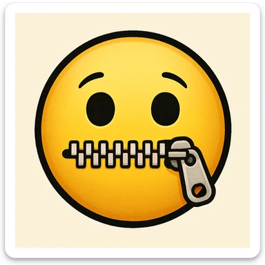 emoji with zipper mouth sticker