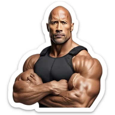 Dwayne Johnson se battant avec Ben Affleck tout deux armés de fusils d'assaut sticker