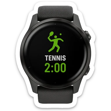 smartwatch con modalità attiva di tennis che segna 2 ore di tennis, REALISTICA 4K sticker