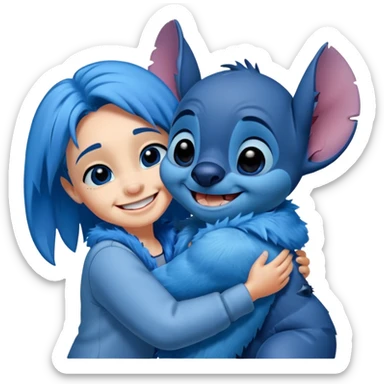 Stitch abrazando nombre de Carol sticker