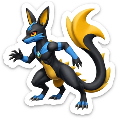 Umbreon-Lucario-Salandit-Zeraora-fusion, full body sticker