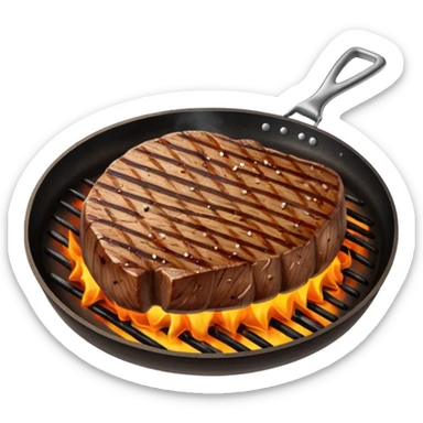 Steak – sizzling meat on the grill
 sticker