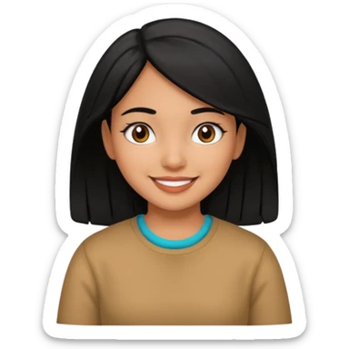 hispanic children girl with black hair sticker