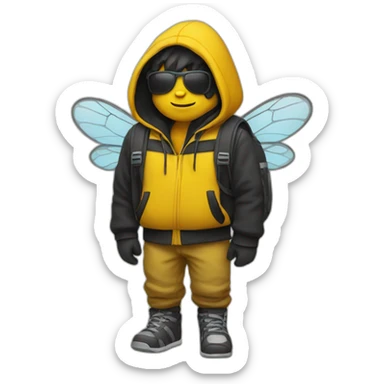 bumblebee traveler in a hoodie sticker