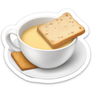a cup with milk and crisp bread on the side sticker