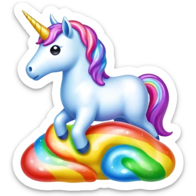 Rainbow gummy unicorn poop sticker